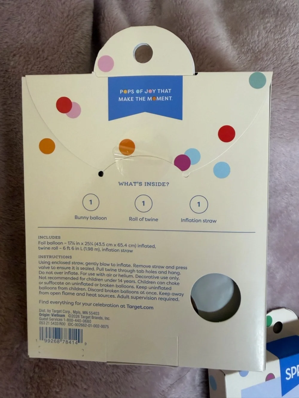Easter Bunny Face Foil Balloon - Spritz™ Lot of 14